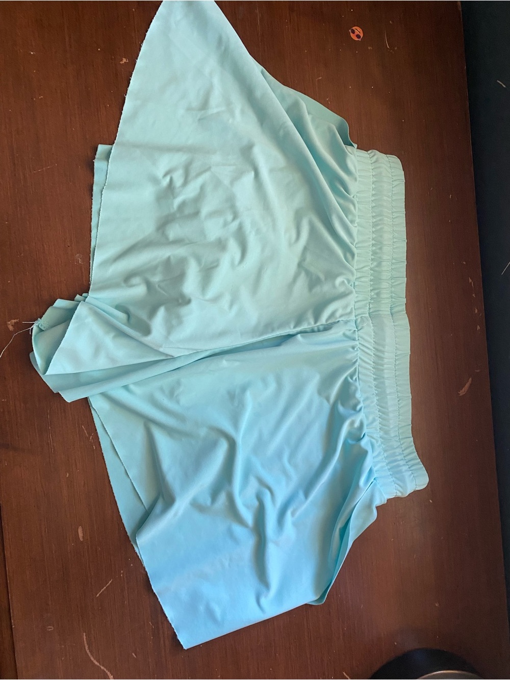 Light Blue Drawstring Athletic Skorts - Picture 4 of 7